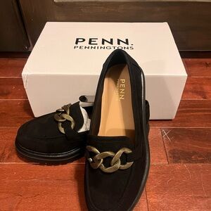 Penningtons Black Flats with Gold Accent
